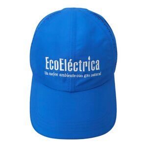 EcoElectrica Side Mesh Strapback Cap Embroidered Logo Trucker Baseball Hat Blue